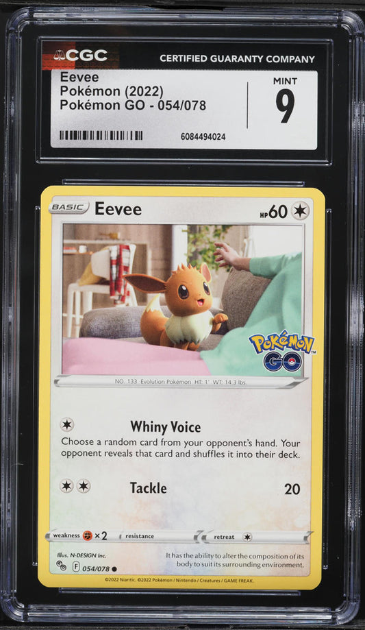English CGC 9 2022 Sword & Shield Pokemon GO Eevee 054