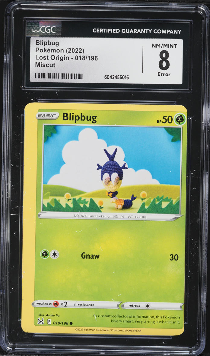 English CGC 8 Lost Origin Miscut Error Blipbug 018/196