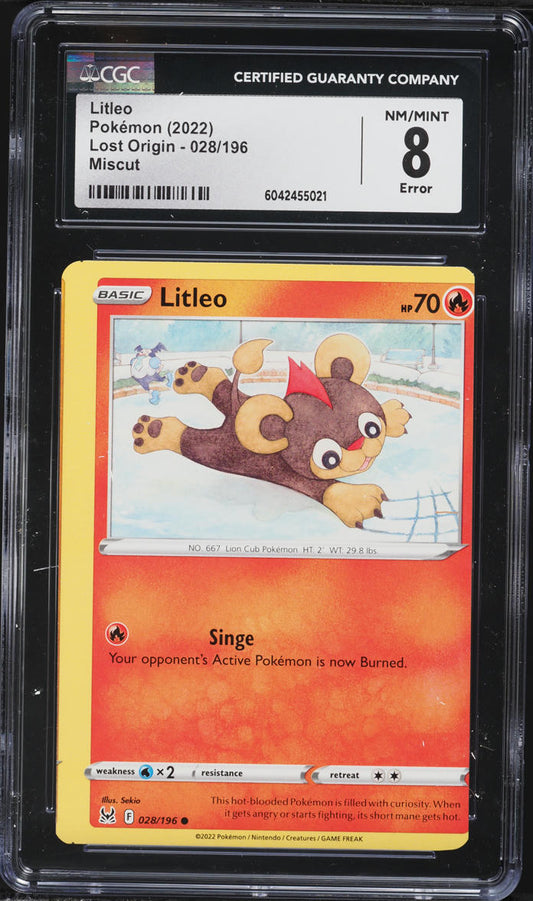 English CGC 8 Lost Origin Miscut Error Litleo 028/196