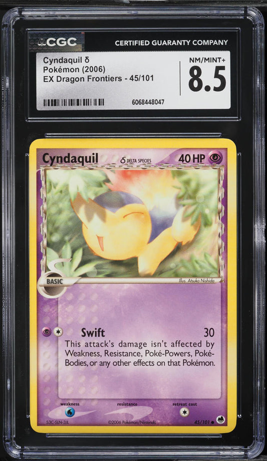 English CGC 8.5 2006 EX Dragon Frontiers Common Cyndaquil 045