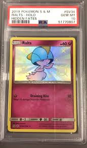 English PSA 10 Hidden Fates Shiny Vault Ralts SV34